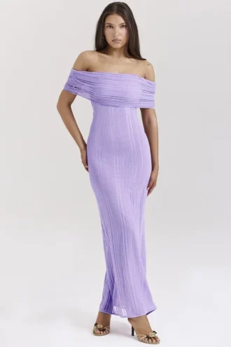 Vestido largo de punto escalonado Micah Orchid