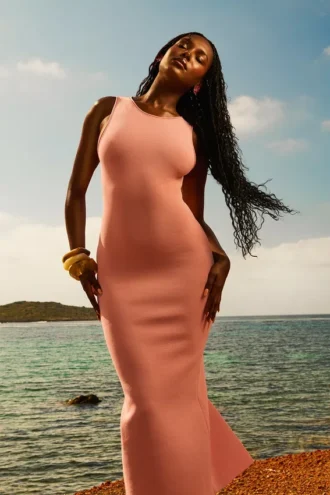 Vestido largo de punto Noli Sorbet