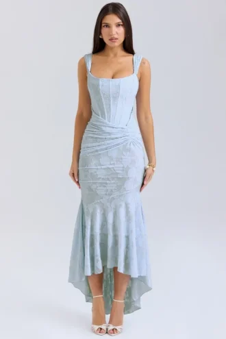 Vestido largo floral Cesca Bluebell