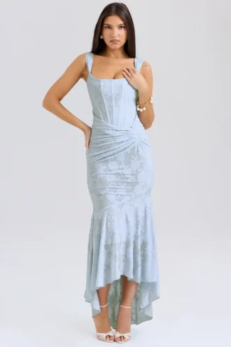 Vestido largo floral Cesca Bluebell